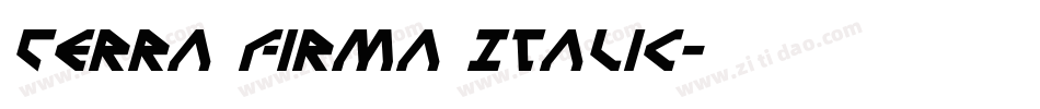 Terra Firma Italic字体转换
